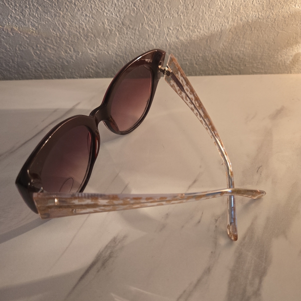 SB1 -Bebe Leopard Print Sunglasses - Burgandy and Gold - Picture 4 of 9